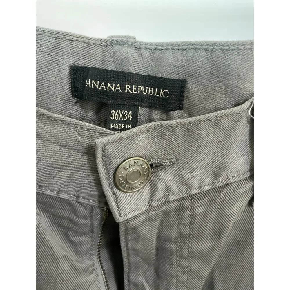 NWOT Banana Republic Gray 5-Pocket Twill Stretch Chino Pants Men's Size 36x34